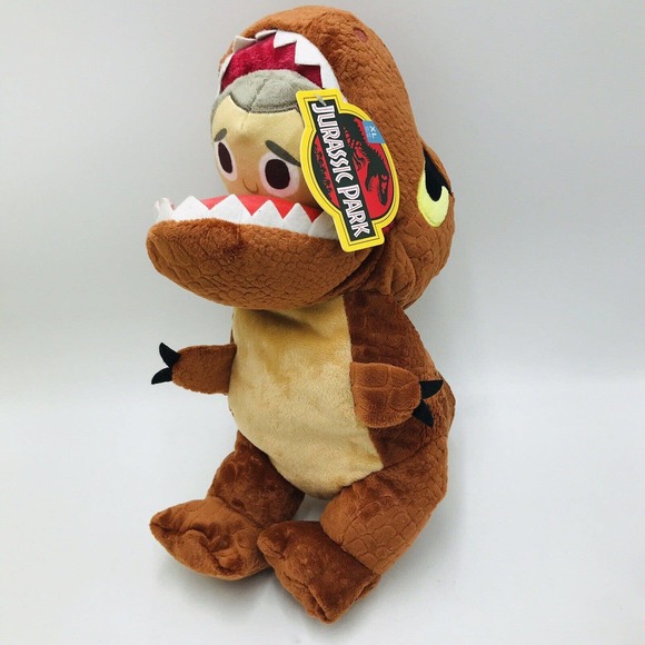 Bark Box XL T Rex Plush Dog Toy Multi-Part Toy Crinkle 2 Squeakers Jurassic Park